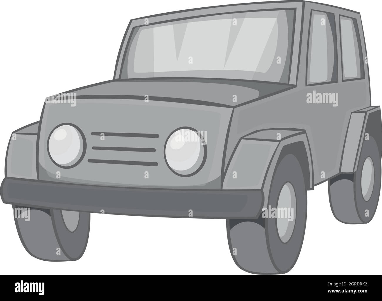 Jeep icon, black monochrome style Stock Vector