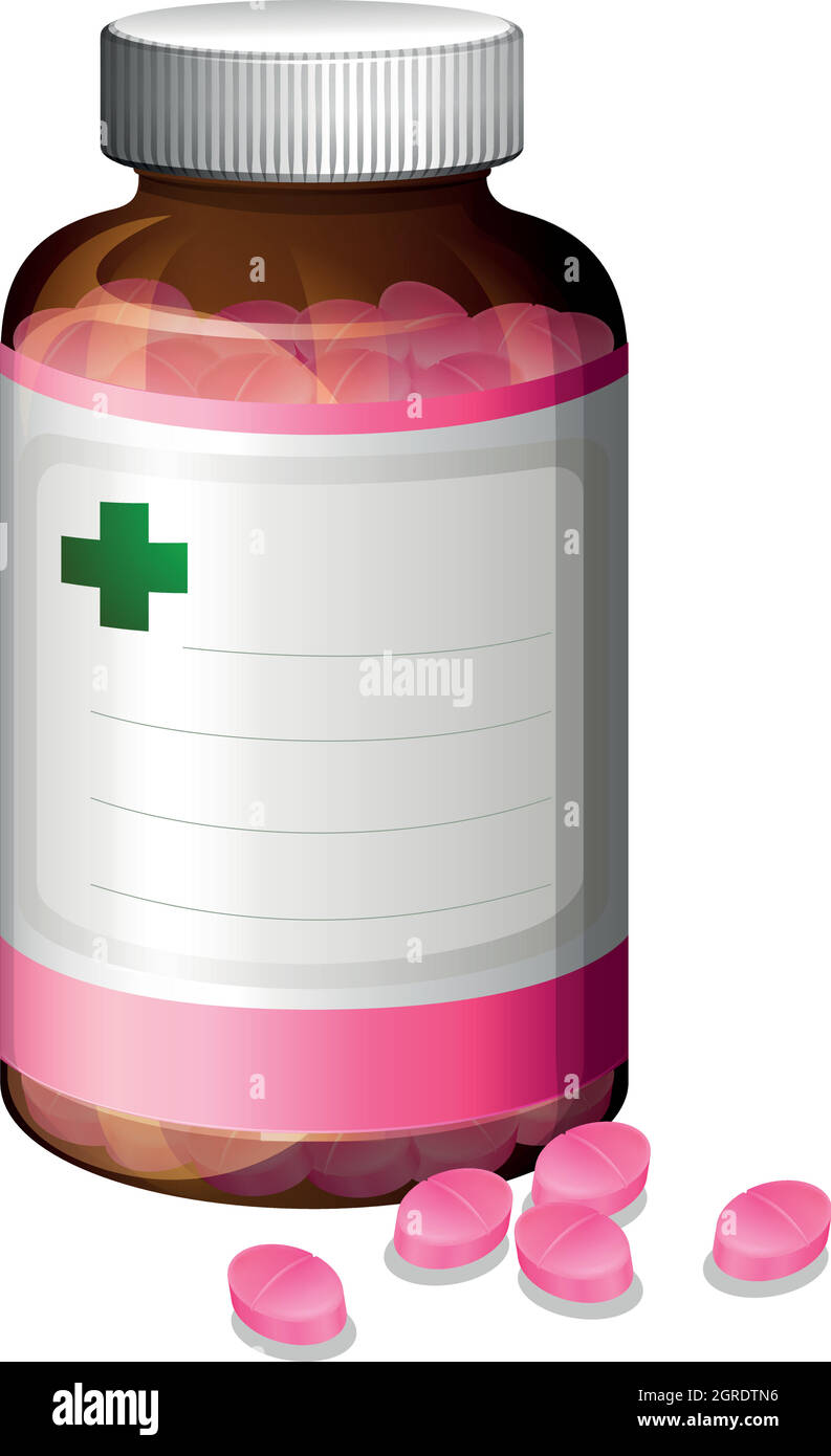 A Bottle of Pink Medicine Stock Vector Image & Art Alamy