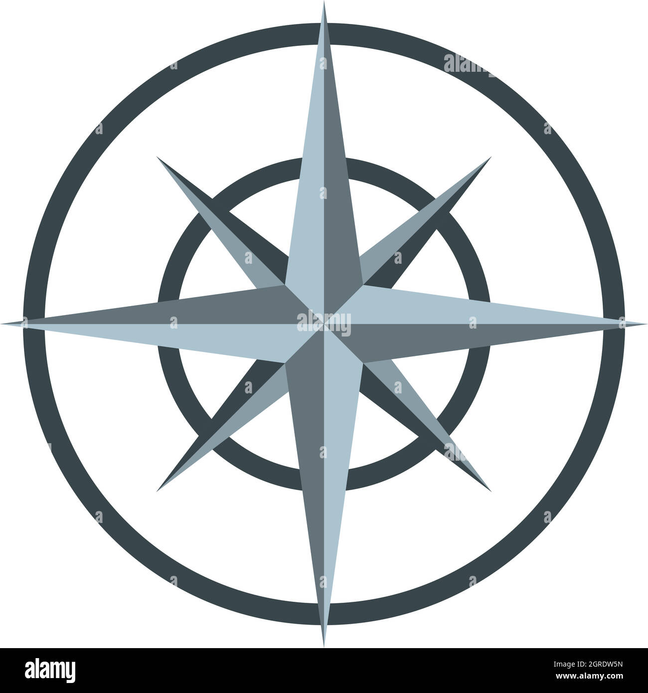 Ancient compass icon, flat style Stock Vector