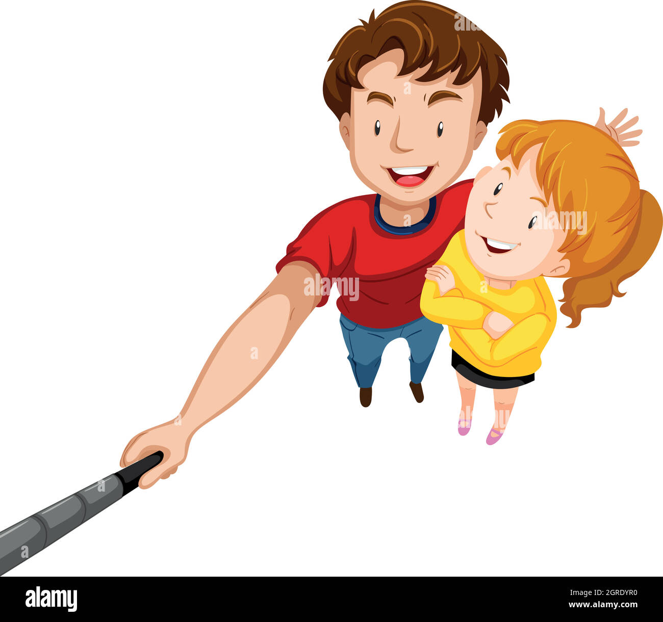 Man and woman with big smile Stock Vector
