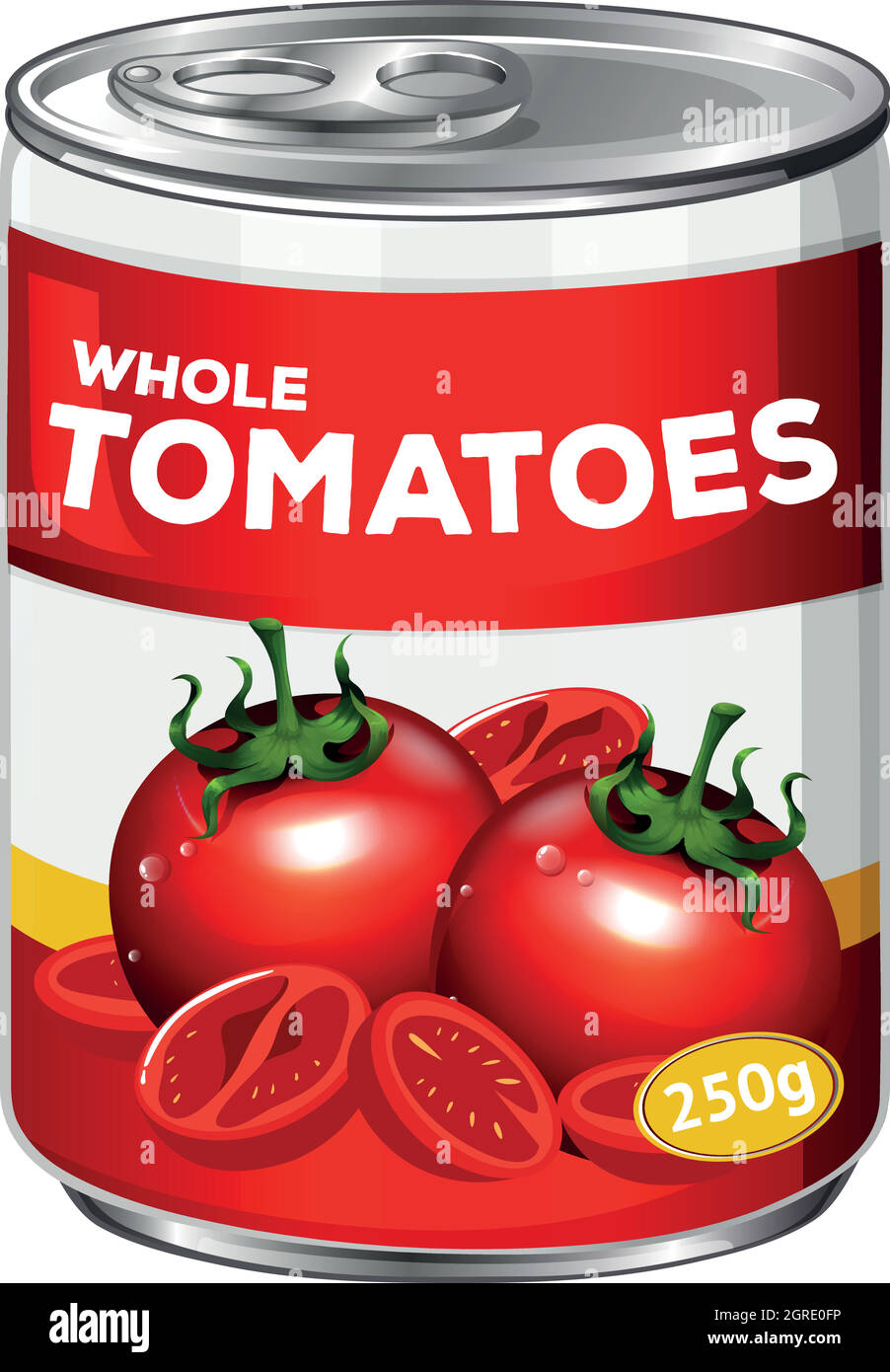 A Can of Whole Tomatoes Stock Vector