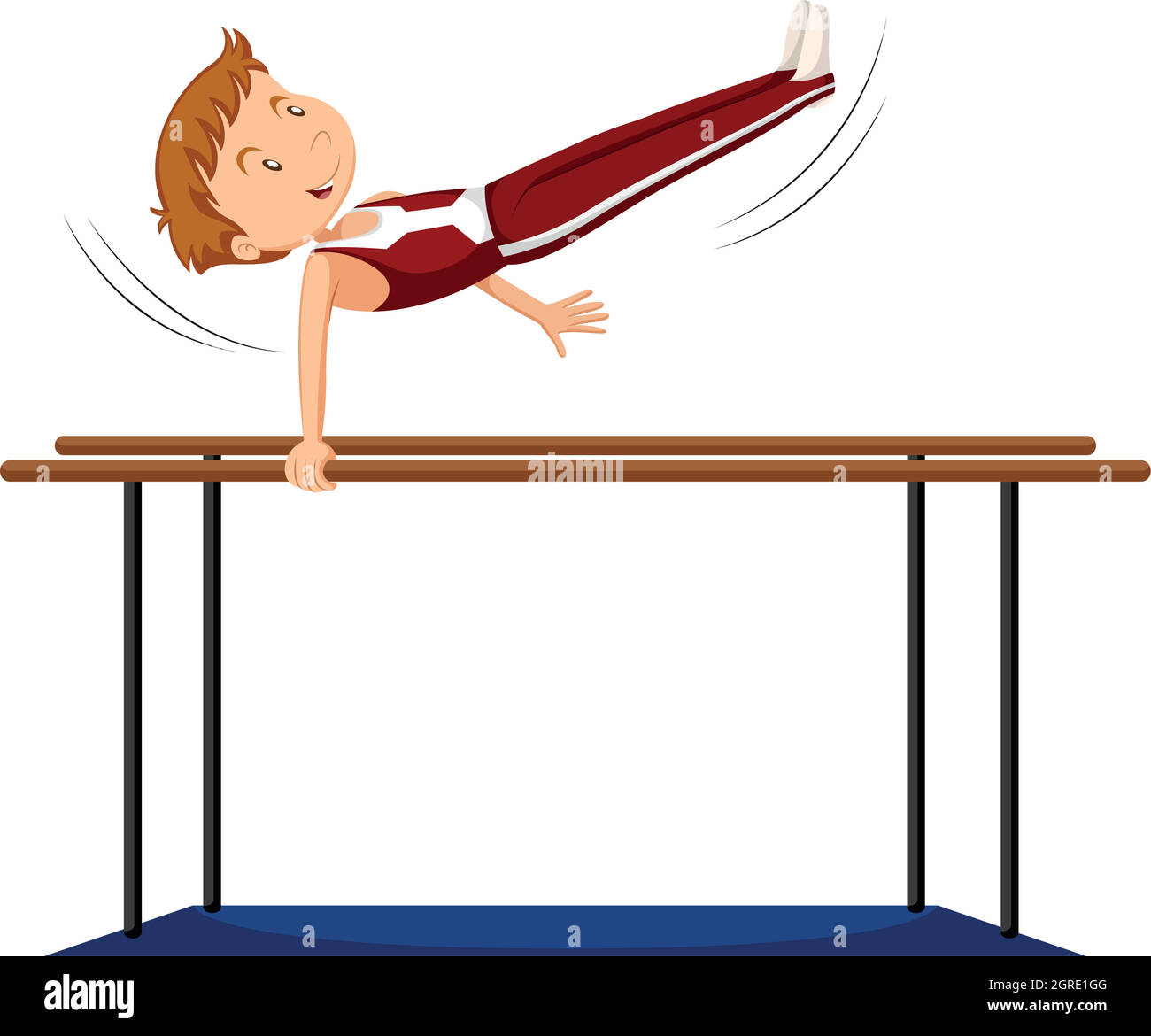 Doing gymnastics at the parallel bars Stock Vector Images Alamy