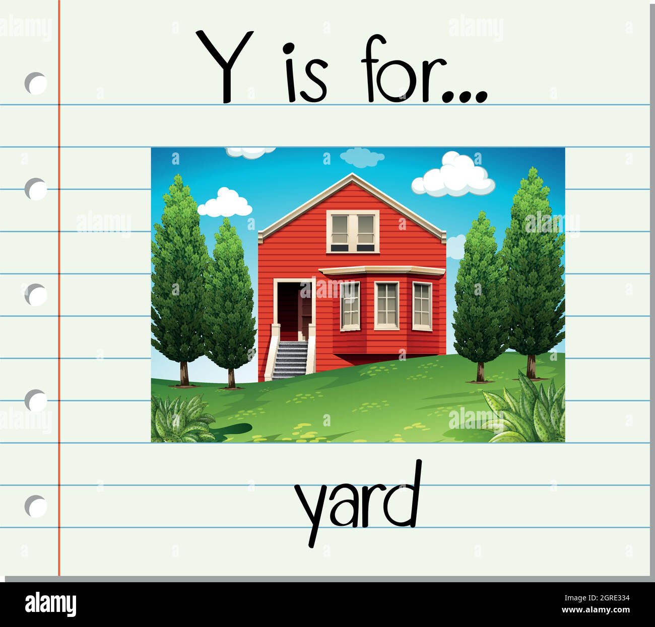 Flashcard letter Y is for yard Stock Vector Image & Art - Alamy