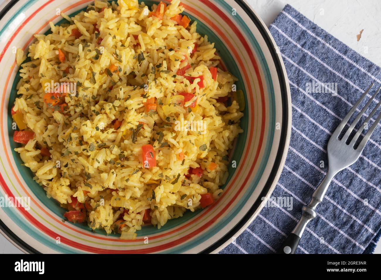 Basmati rice with curry and vegetables Stock Photo Alamy