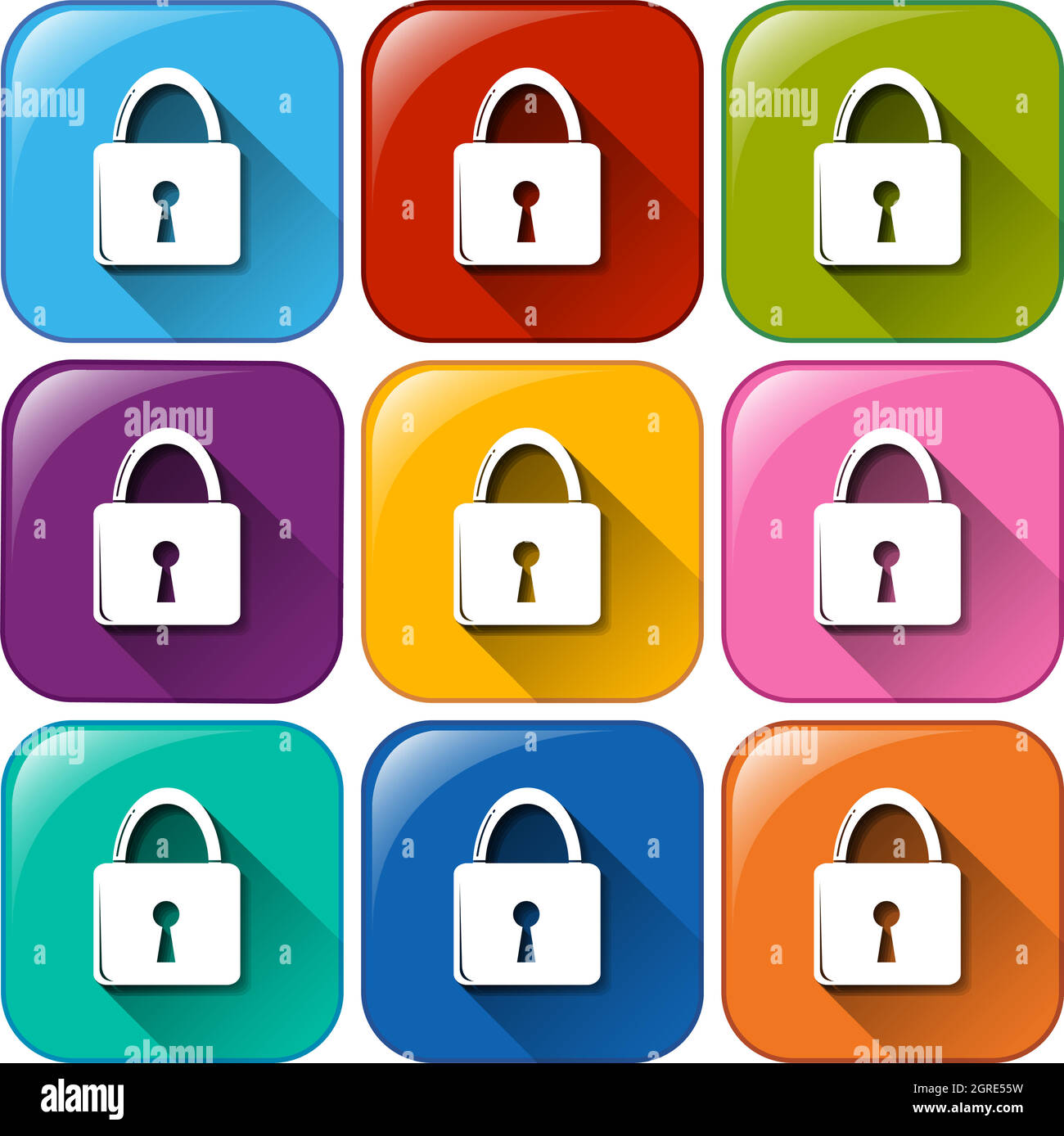 Buttons showing the padlocks Stock Vector