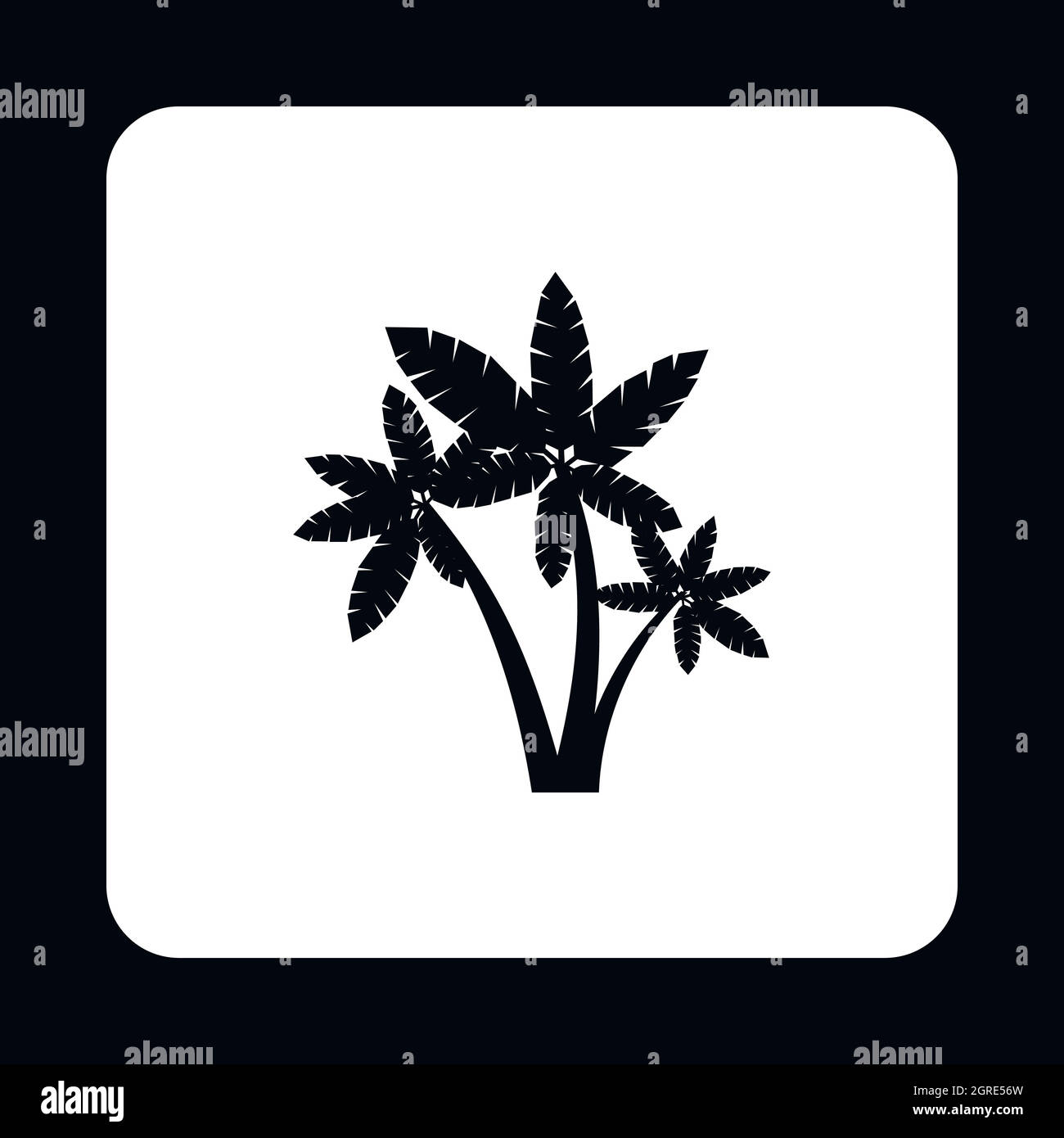 Three abstract palms icon, simple style Stock Vector