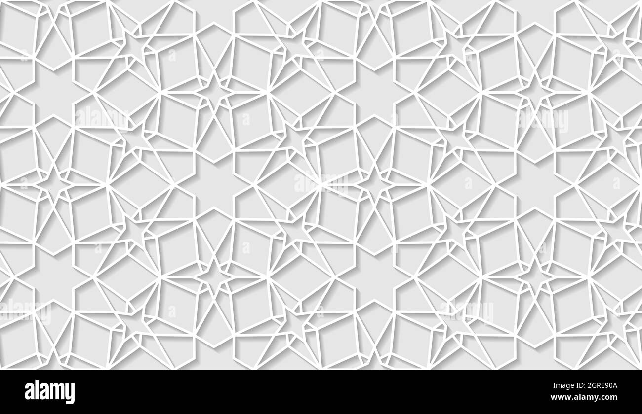 Arabic seamless pattern with classic islamic culture ornament. White ...