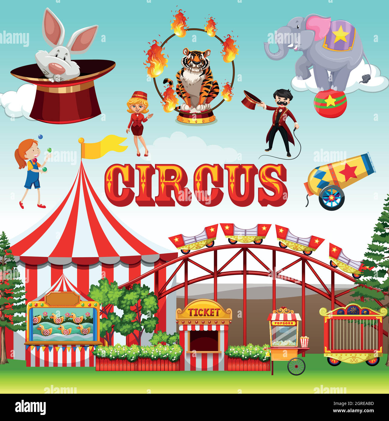 Funfair object and background Stock Vector Image & Art - Alamy