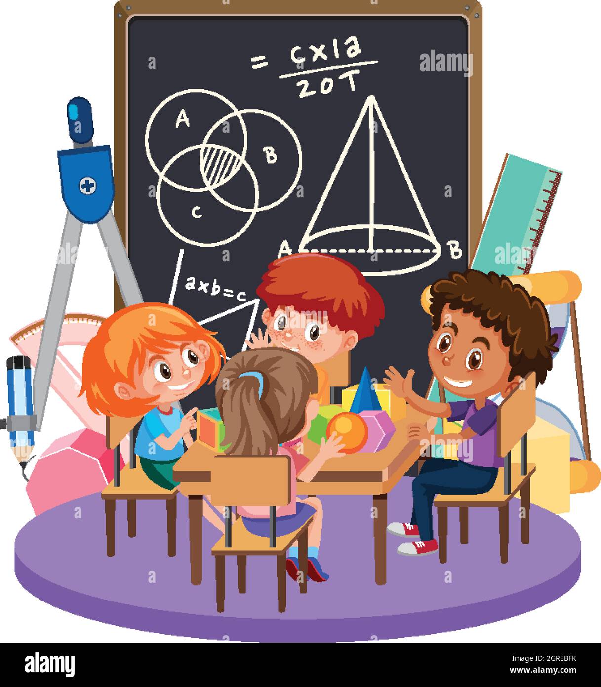 Children learning math with math symbol and tools illustration Stock Vector Image & Art - Alamy Children learning math with math symbol and tools illustration Stock Vector Image & Art - Alamy