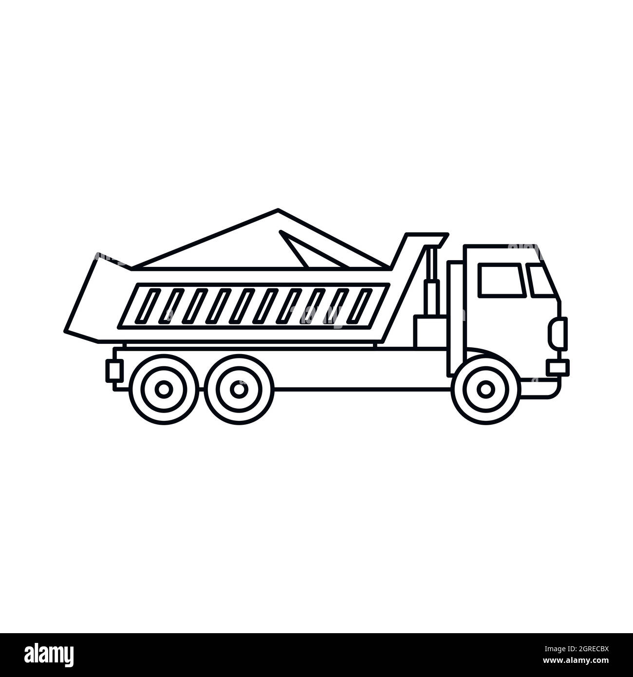 Dump truck icon, outline style Stock Vector