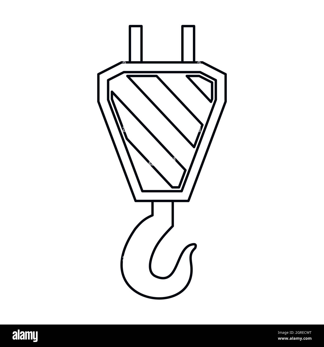 Crane hook icon, outline style Stock Vector