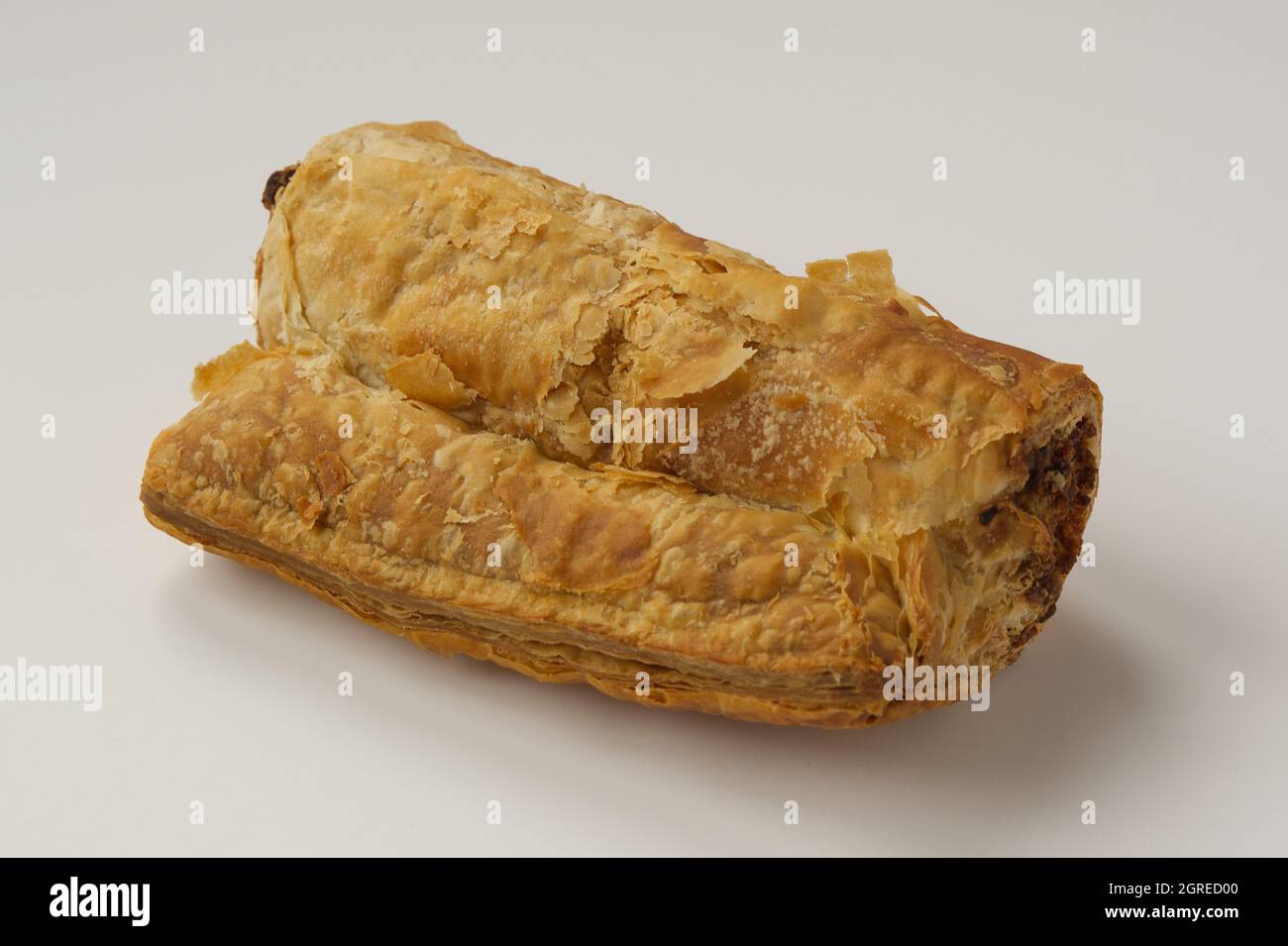 Sausage roll on white background Stock Photo