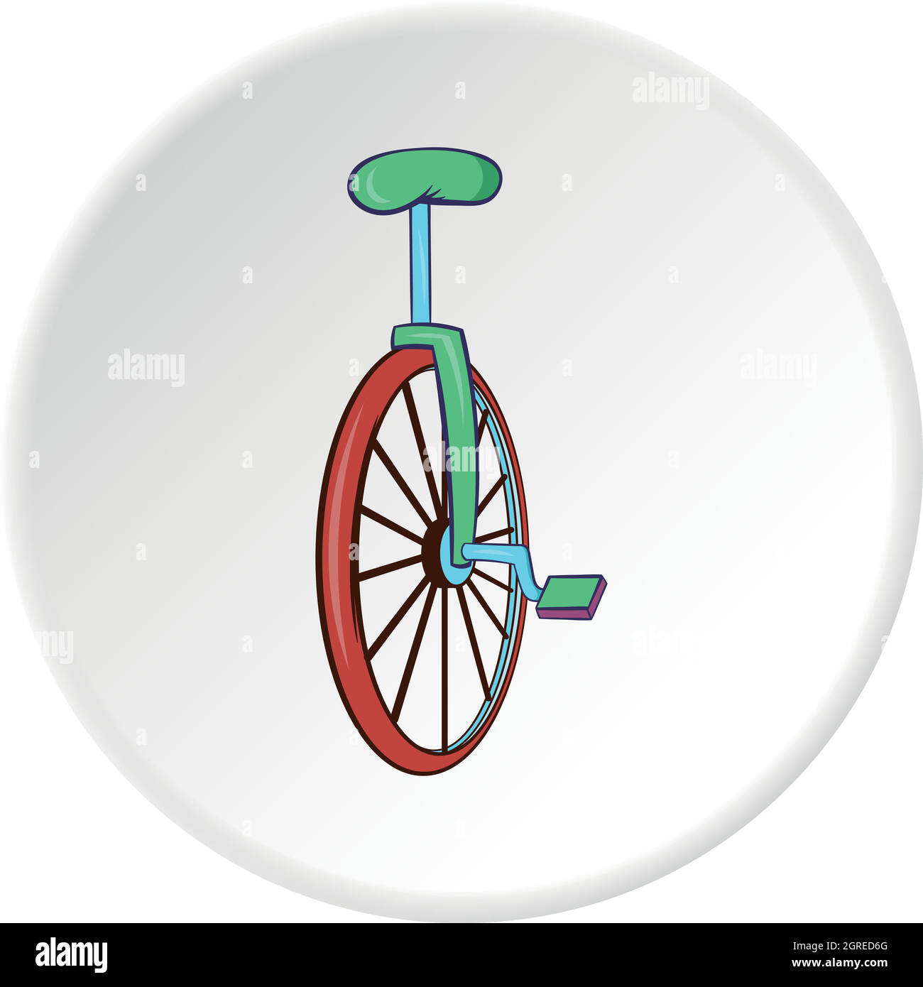 Unicycle icon, cartoon style Stock Vector