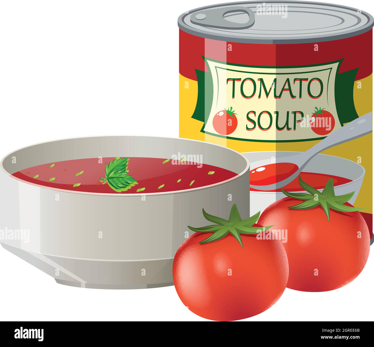 Can of soup ingredient Stock Vector Images - Alamy, image size:1300x1205