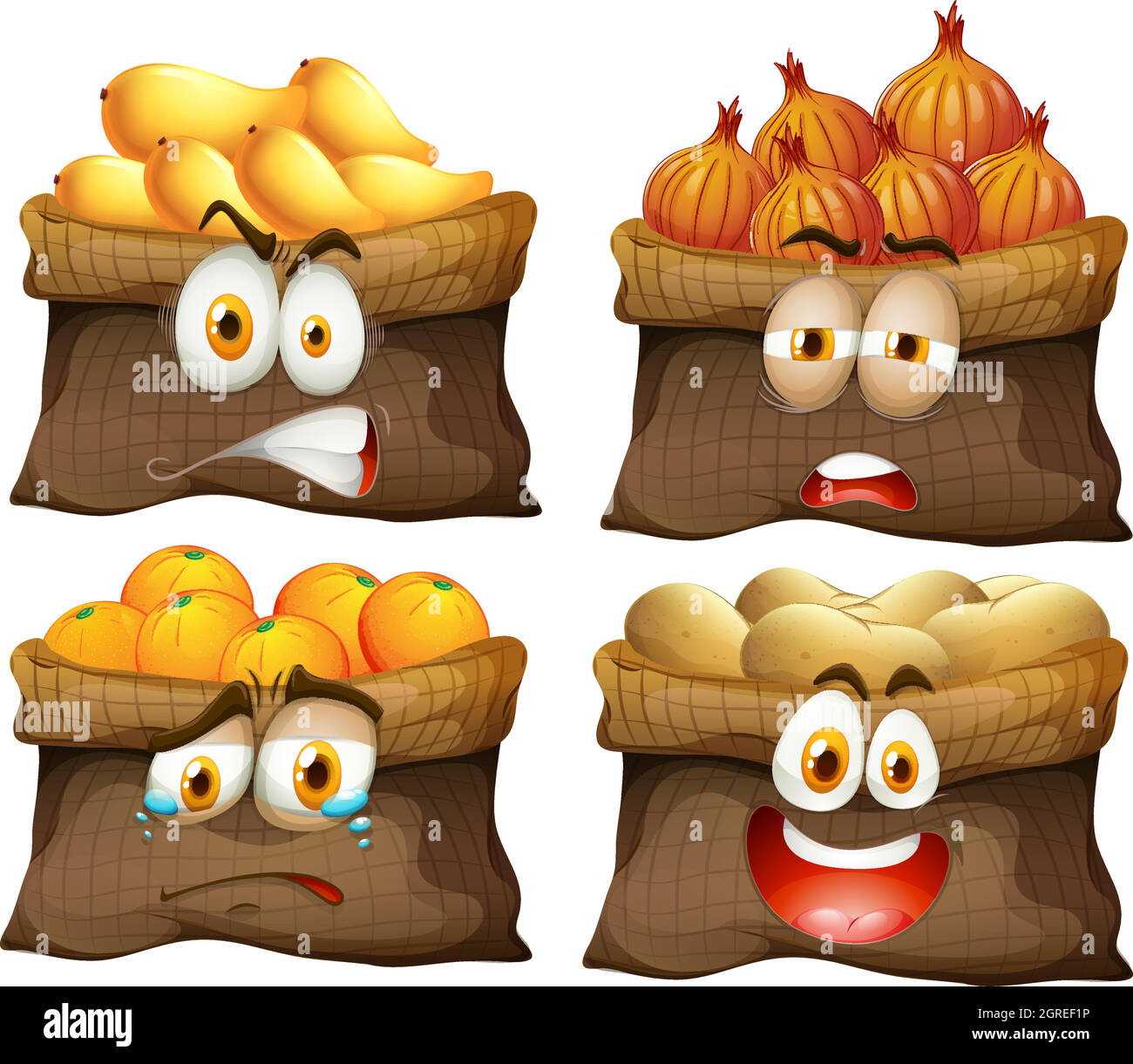 Bag of fruit and vegetable Stock Vector
