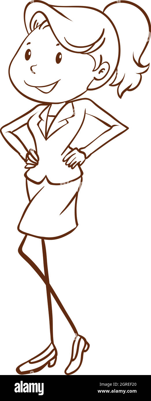 A simple sketch of an air hostess Stock Vector