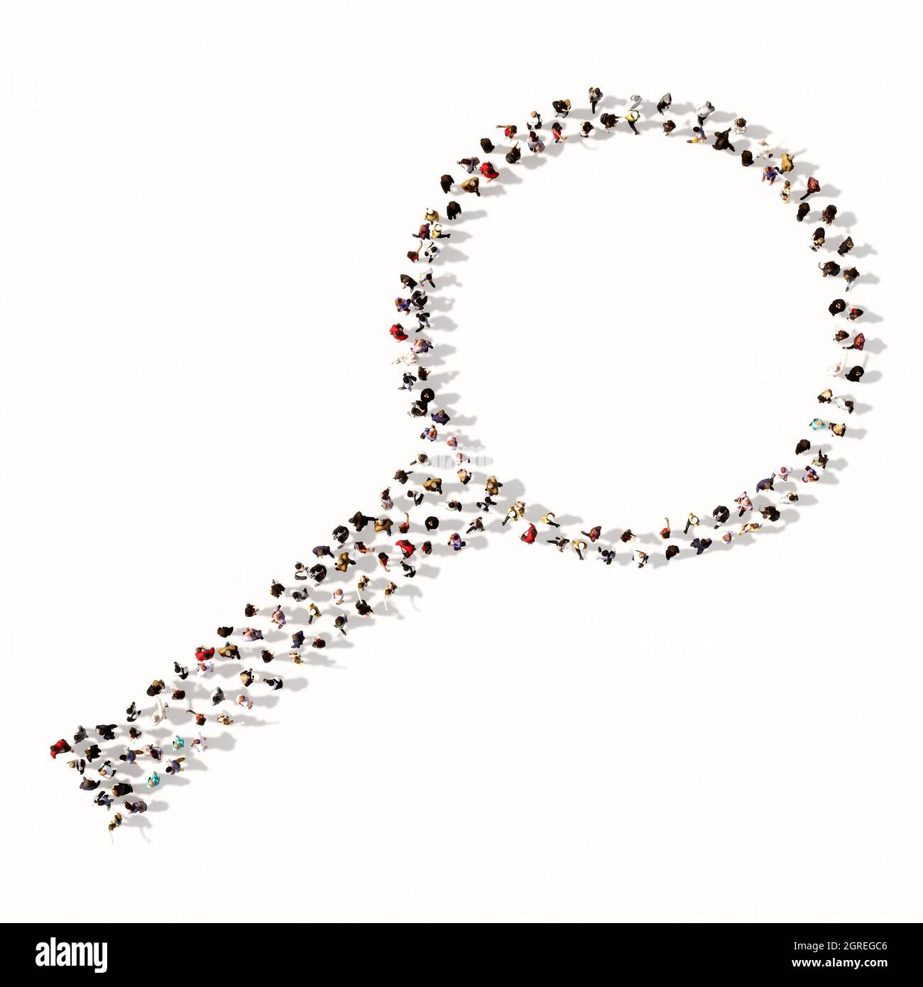 Concept or conceptual gathering of people forming an image of a