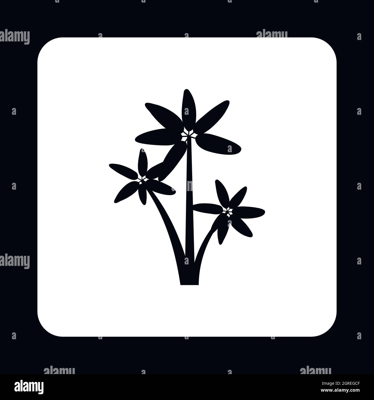 Three palms icon, simple style Stock Vector