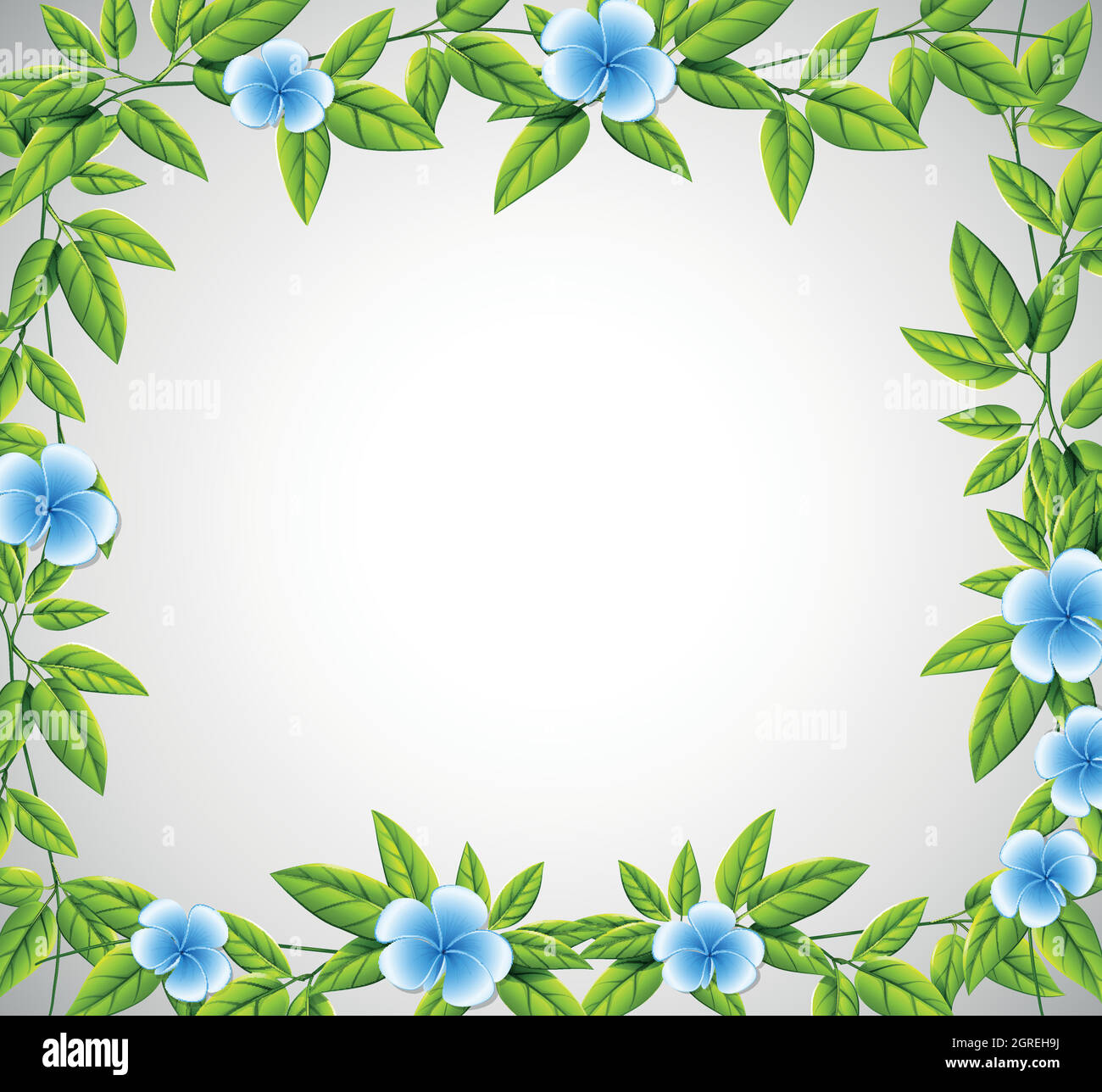 Blue flower nature frame Stock Vector