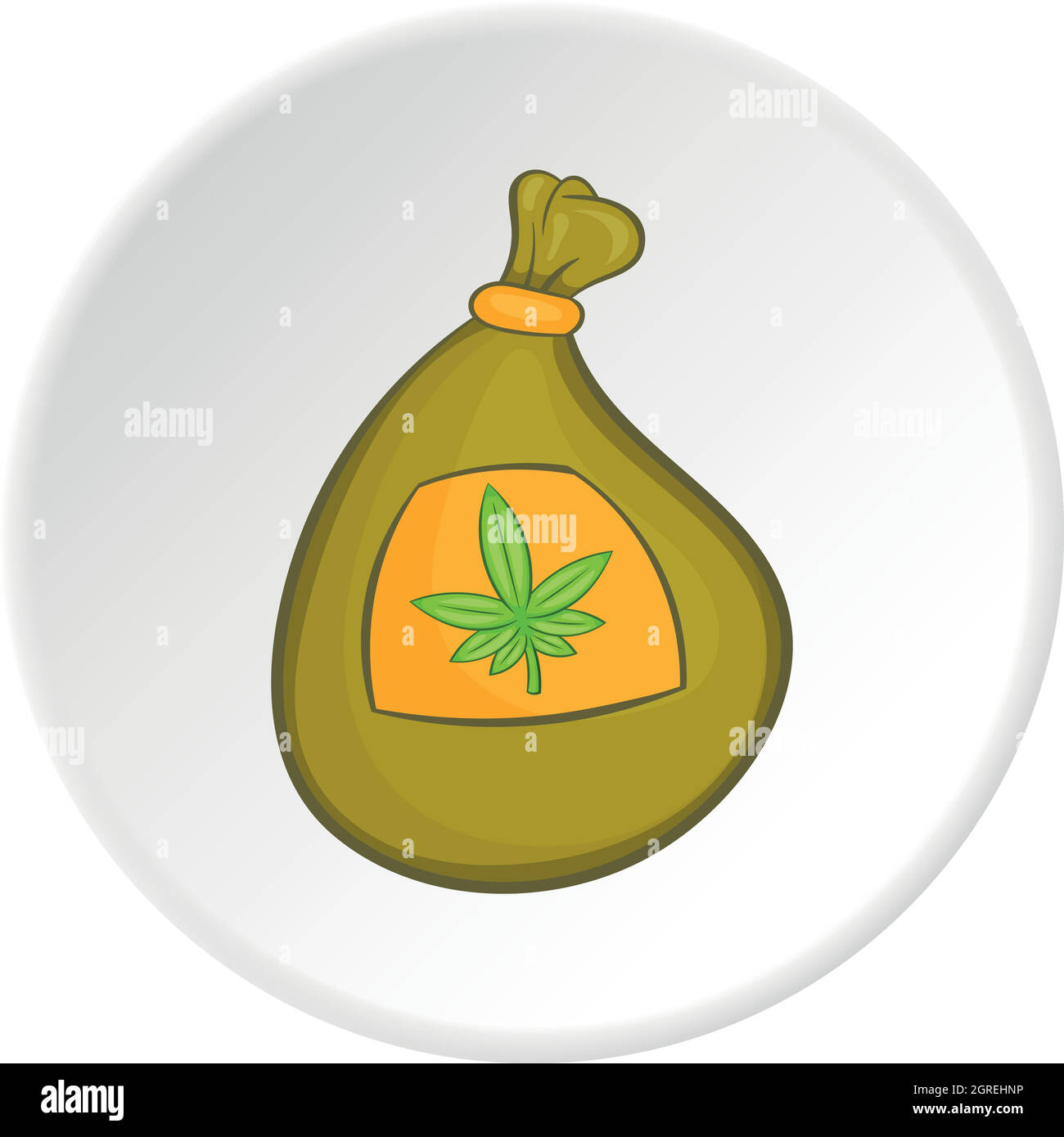 Bag with marijuana icon, cartoon style Stock Vector Image & Art Alamy