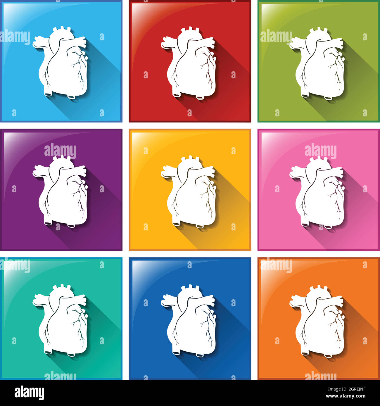 Cardiac Building Button Buttons with heart organs Stock Vector Image & Art - Alamy