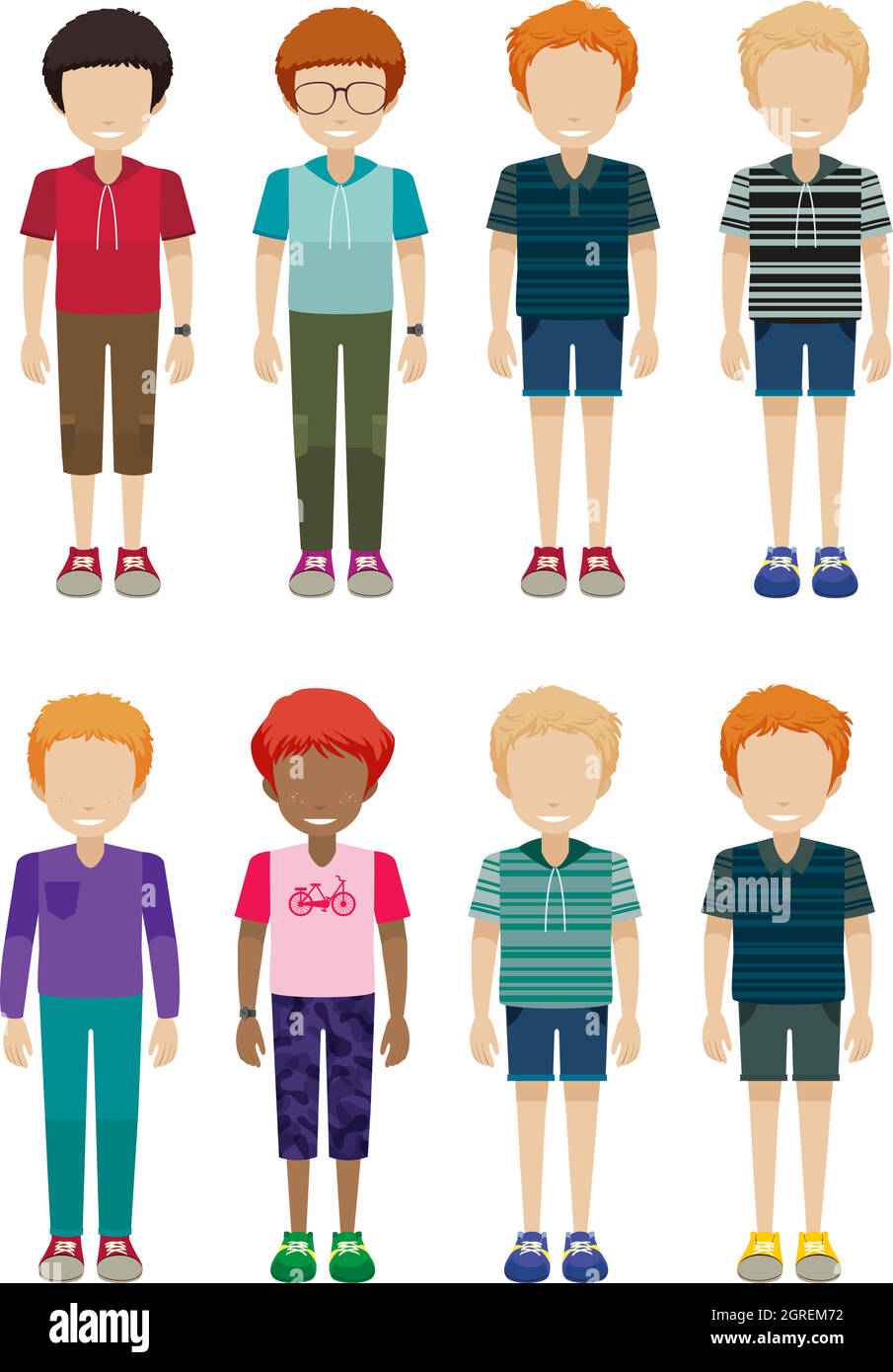 Fashion young men standing Stock Vector Images - Alamy