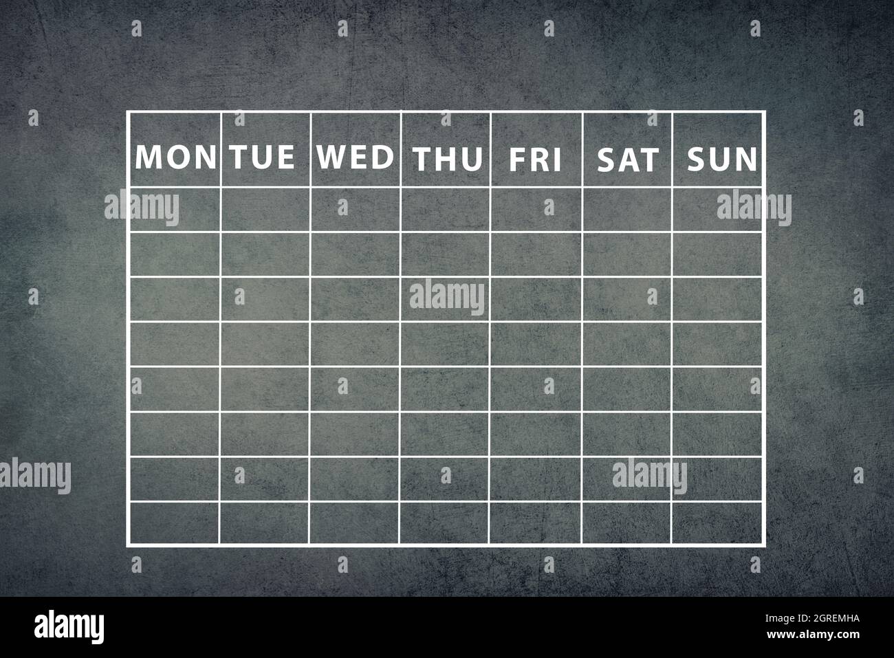 Schedule of the week on a dark textured background, curriculumn school ...