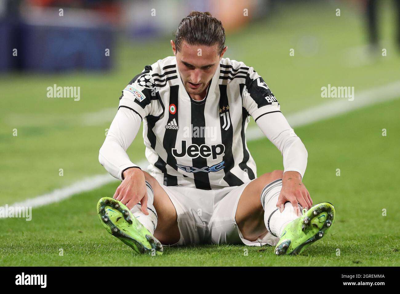Turin, Italy. 29th Sep, 2021. Adrien Rabiot of Juventus reacts as he is ...