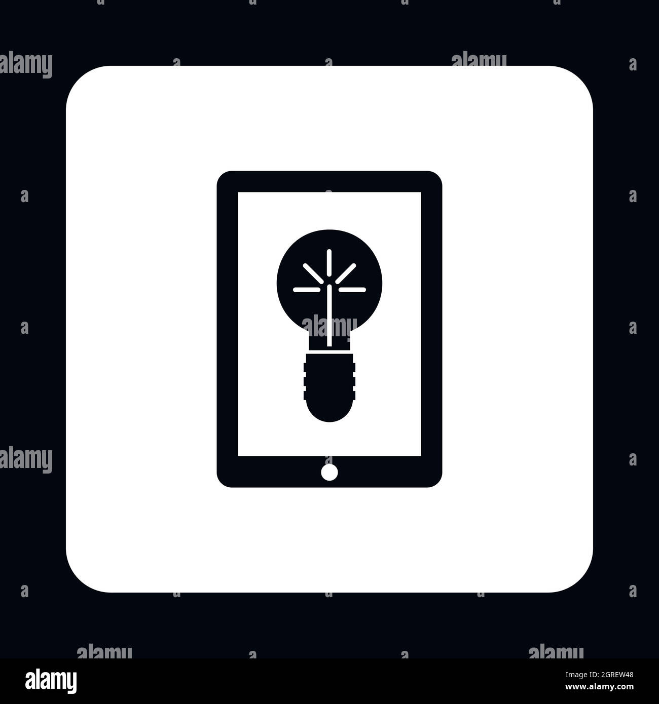 Light bulb on tablet screen icon, simple style Stock Vector Image & Art