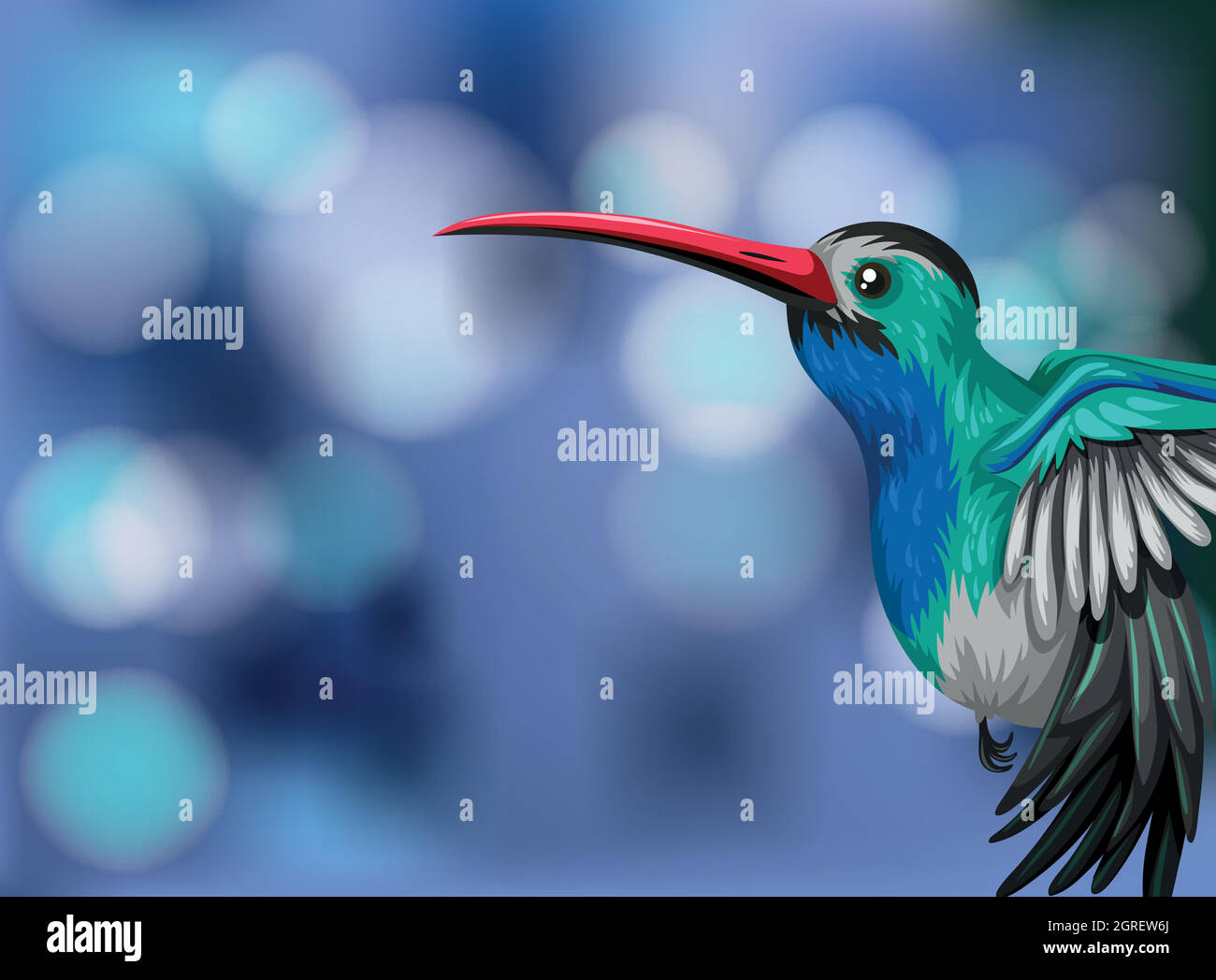 A hummingbird on blurry background Stock Vector