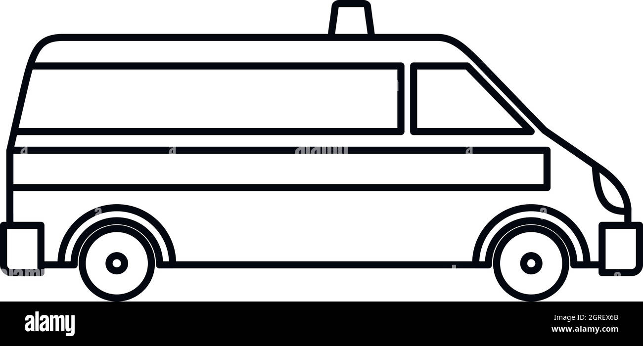 Ambulance car icon, outline style Stock Vector