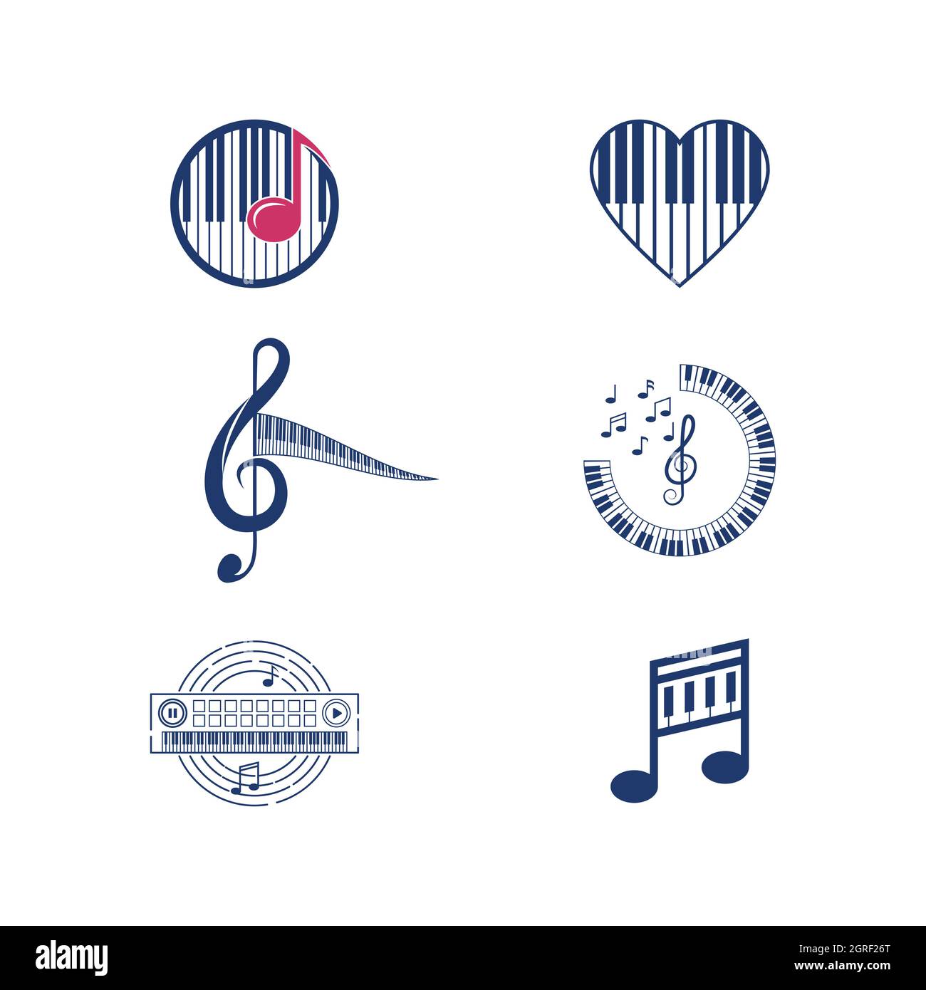 Piano Music Icon Vector illustration design template Stock Photo - Alamy