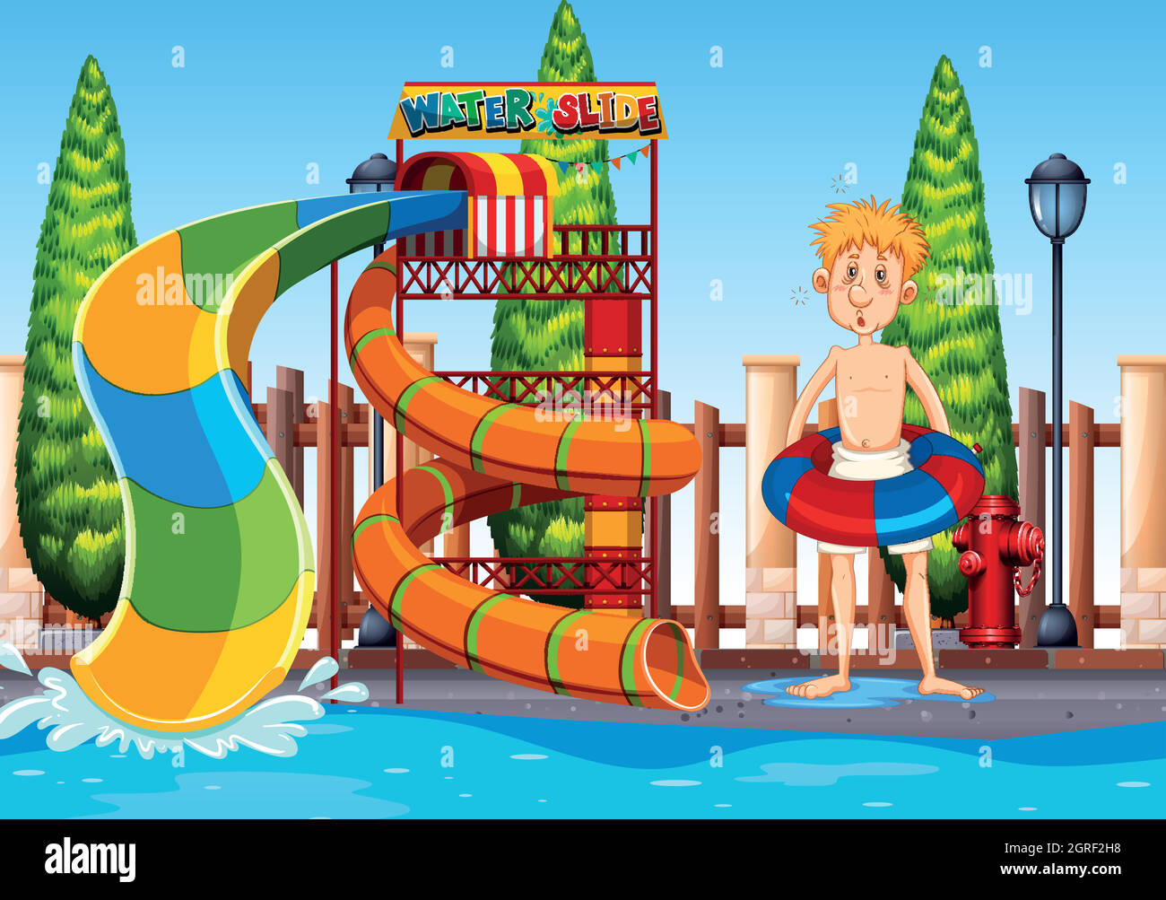 Boy waterpark Stock Vector Images - Alamy