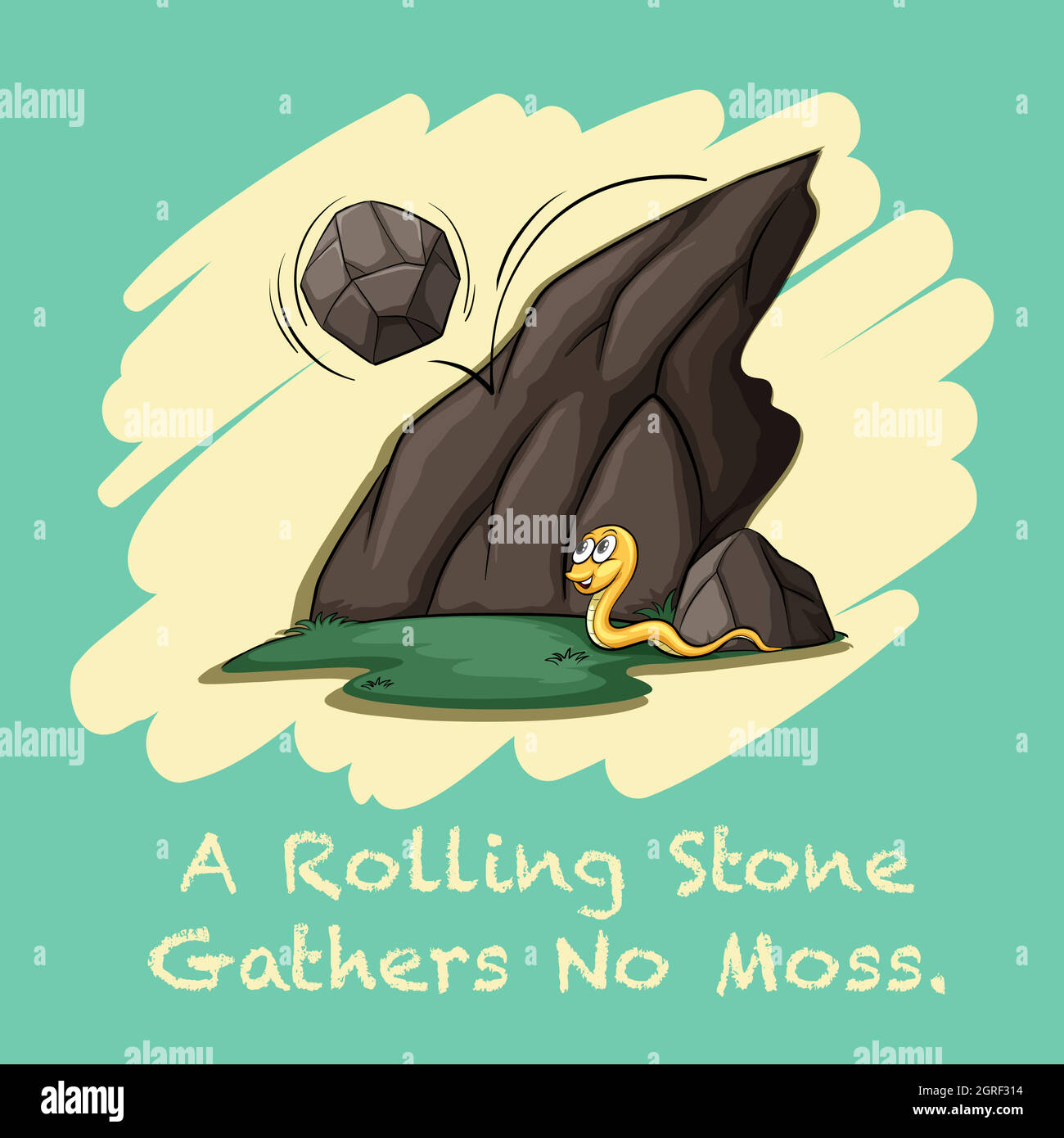Rolling stone gathers no moss Stock Vector Image & Art Alamy