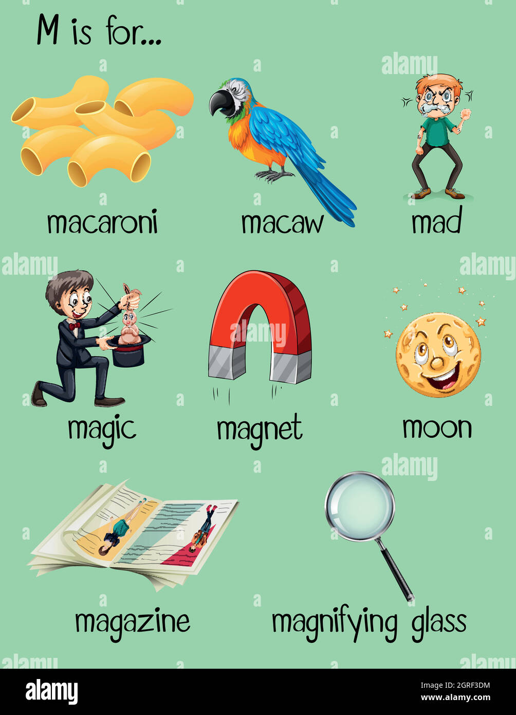 words that start with letter m for preschool