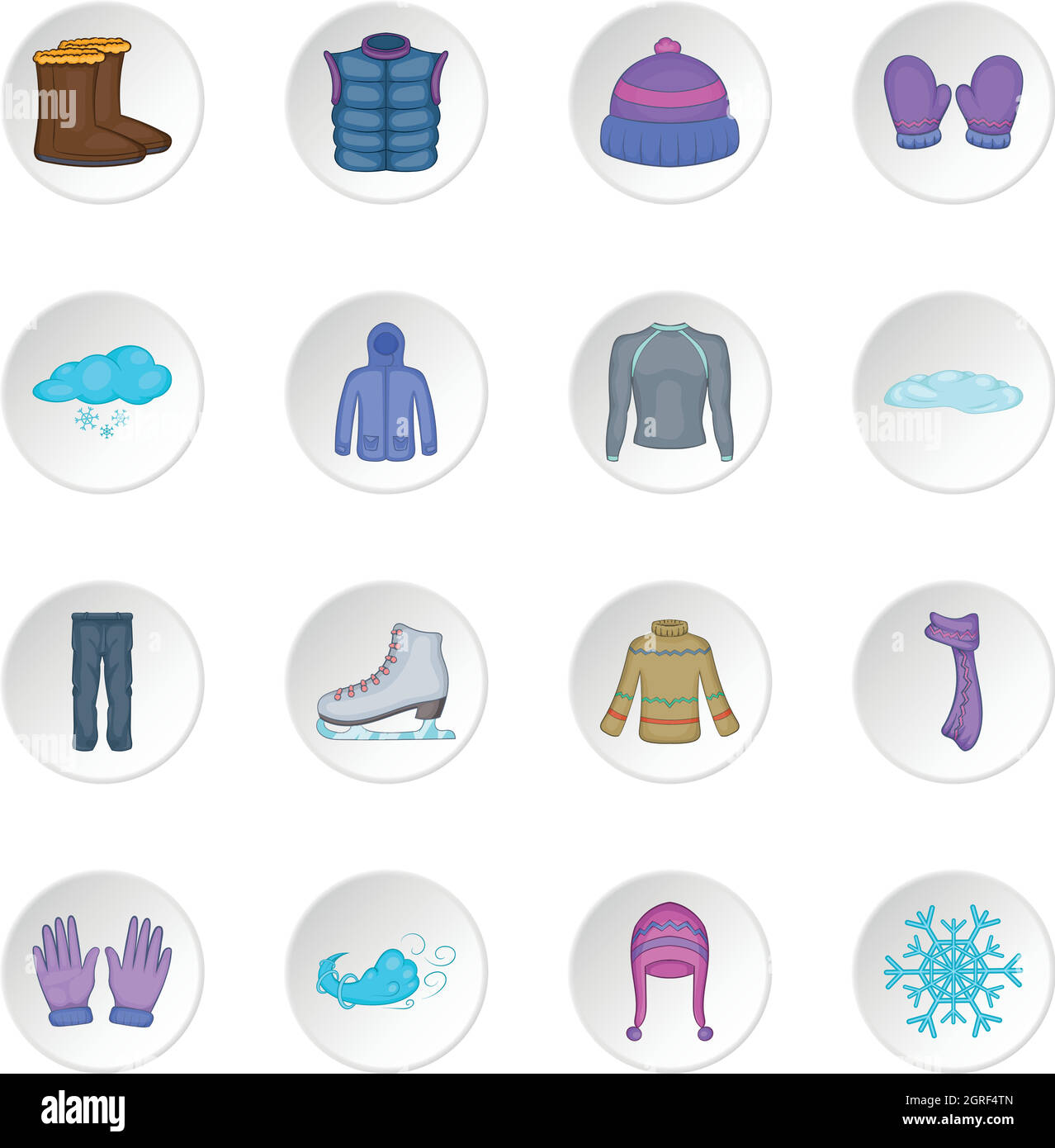Winter clothes icons set, cartoon style Stock Vector Image & Art - Alamy