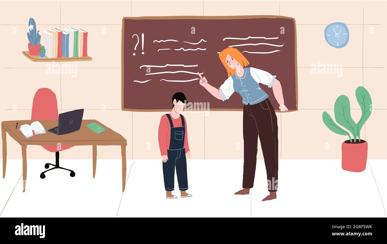 Flat cartoon teacher and student characters quarreling,school conflict scene vector illustration concept Stock Vector Image & Art - Alamy Flat cartoon teacher and student characters quarreling,school conflict scene vector illustration concept Stock Vector Image & Art - Alamy