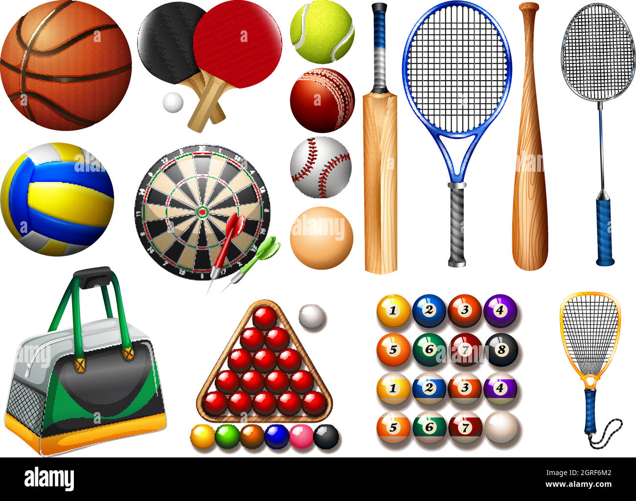 Sports equipment and balls Stock Vector
