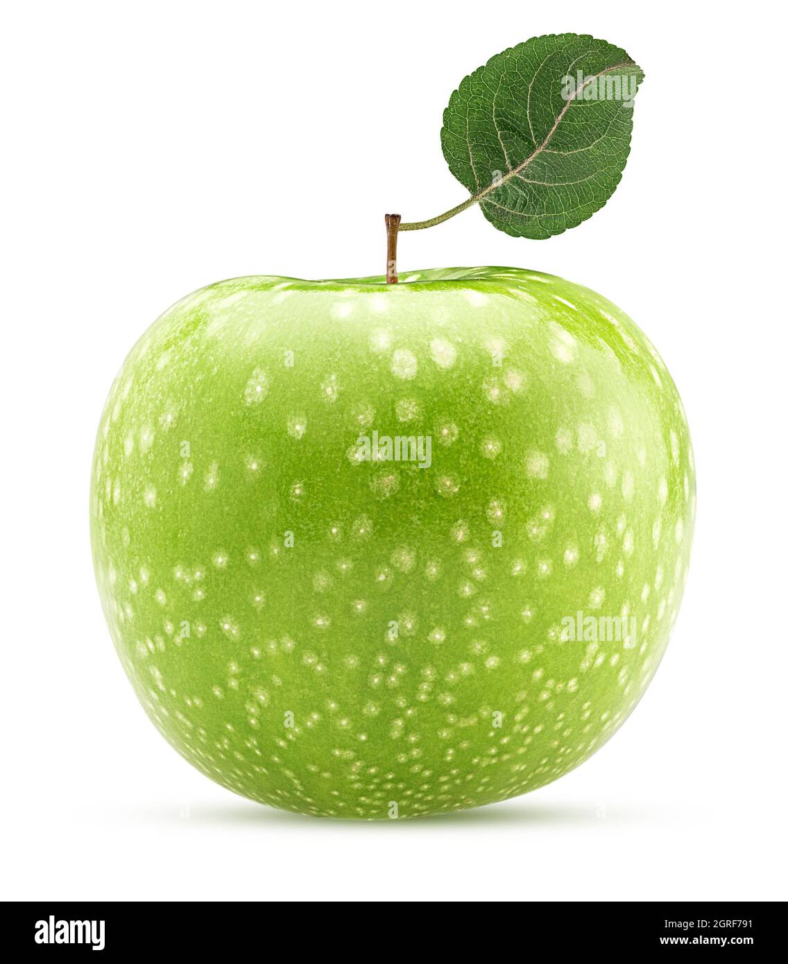Green apple with leaf isolated on white background Clipping Path Stock ...
