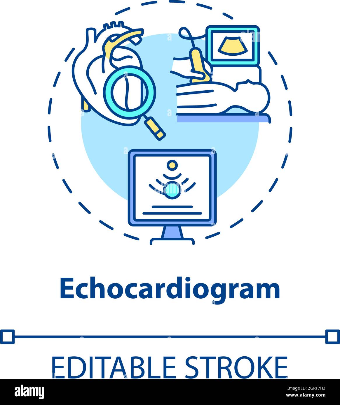 Echocardiogram concept icon Stock Vector