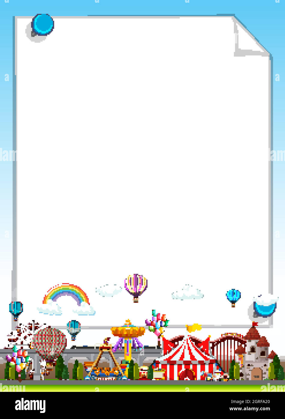border-template-with-funpark-in-background-illustration-stock-vector-image-art-alamy