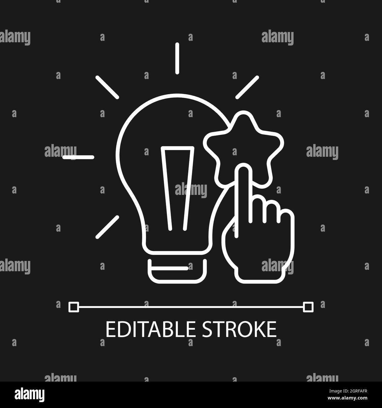 Fact analysis and evaluation white linear icon for dark theme Stock Vector
