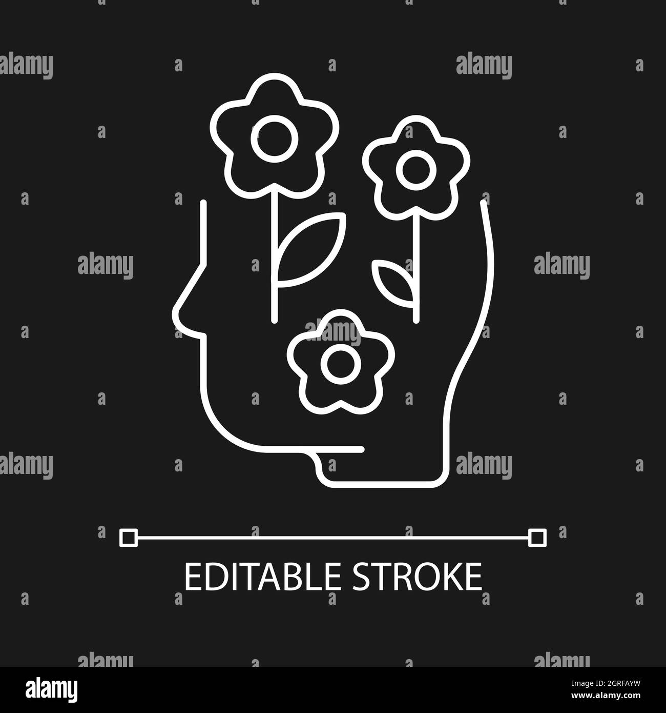 Positive mindset white linear icon for dark theme Stock Vector Image ...