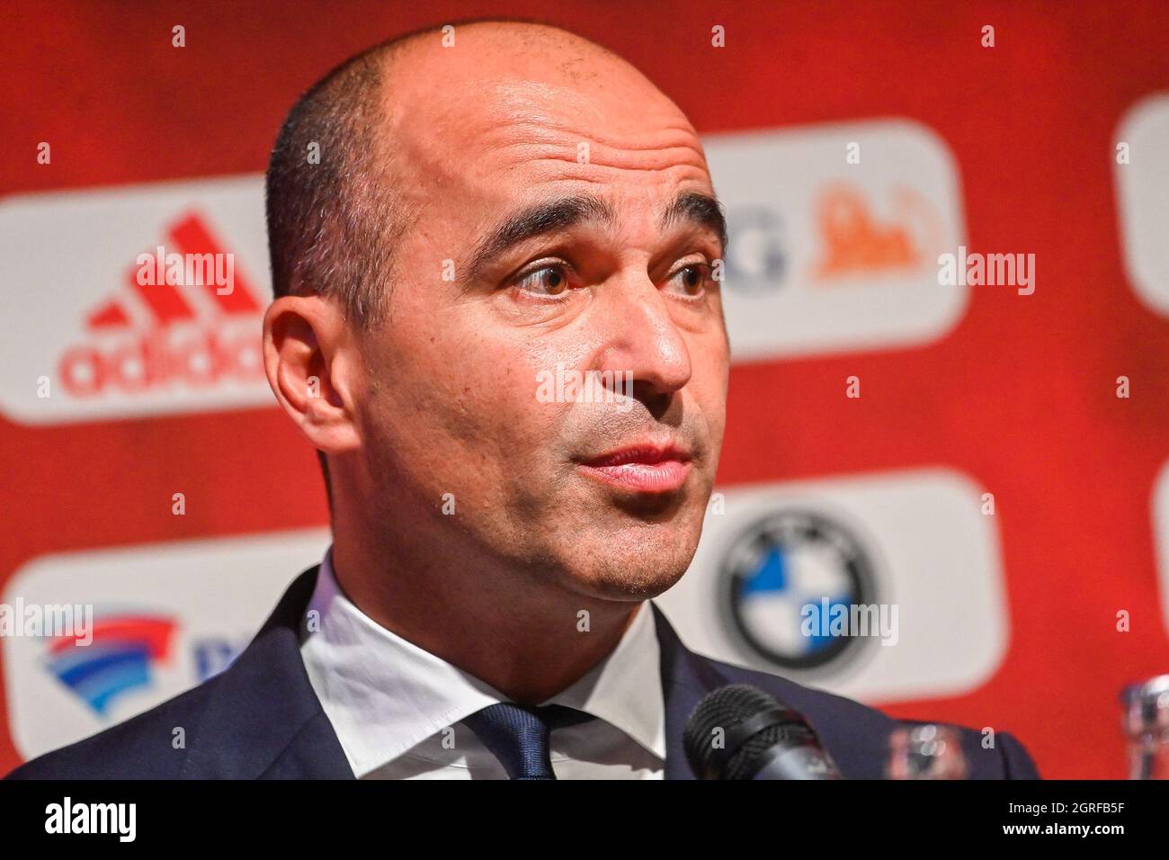 Belgium's head coach Roberto Martinez pictured during a press conference of Belgian  national soccer team Red Devils to announce the selection for the Stock  Photo - Alamy