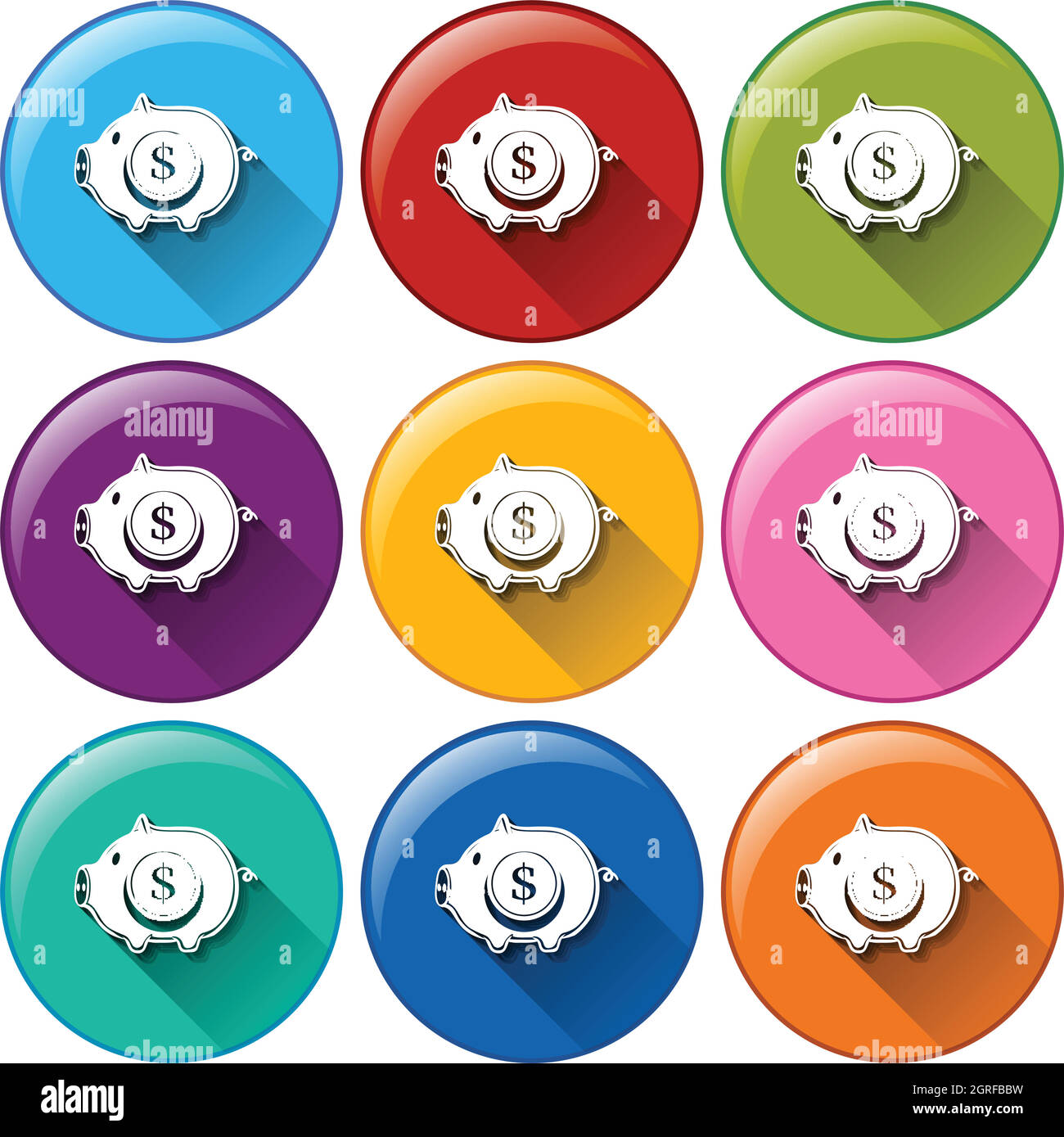 Piggy bank icons Stock Vector Image & Art Alamy