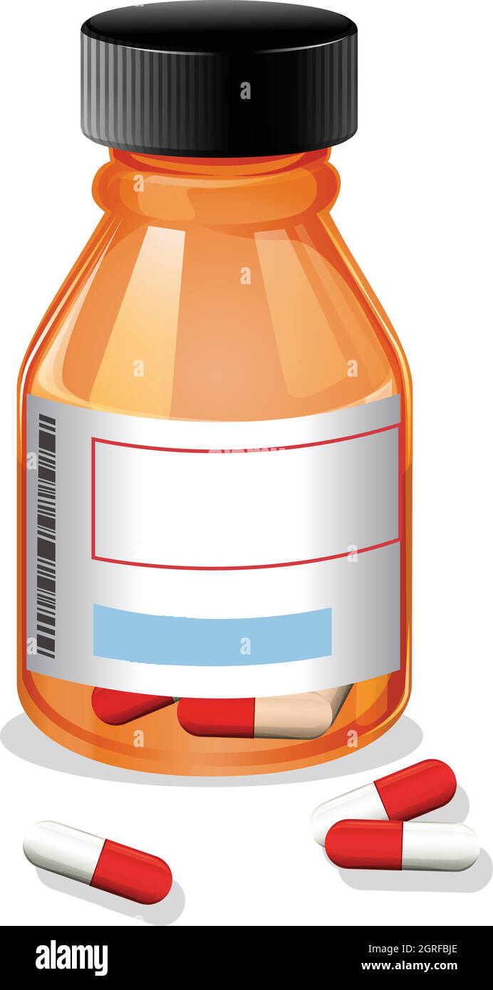 A Bottle of Medicine on White Backgrond Stock Vector Image & Art - Alamy