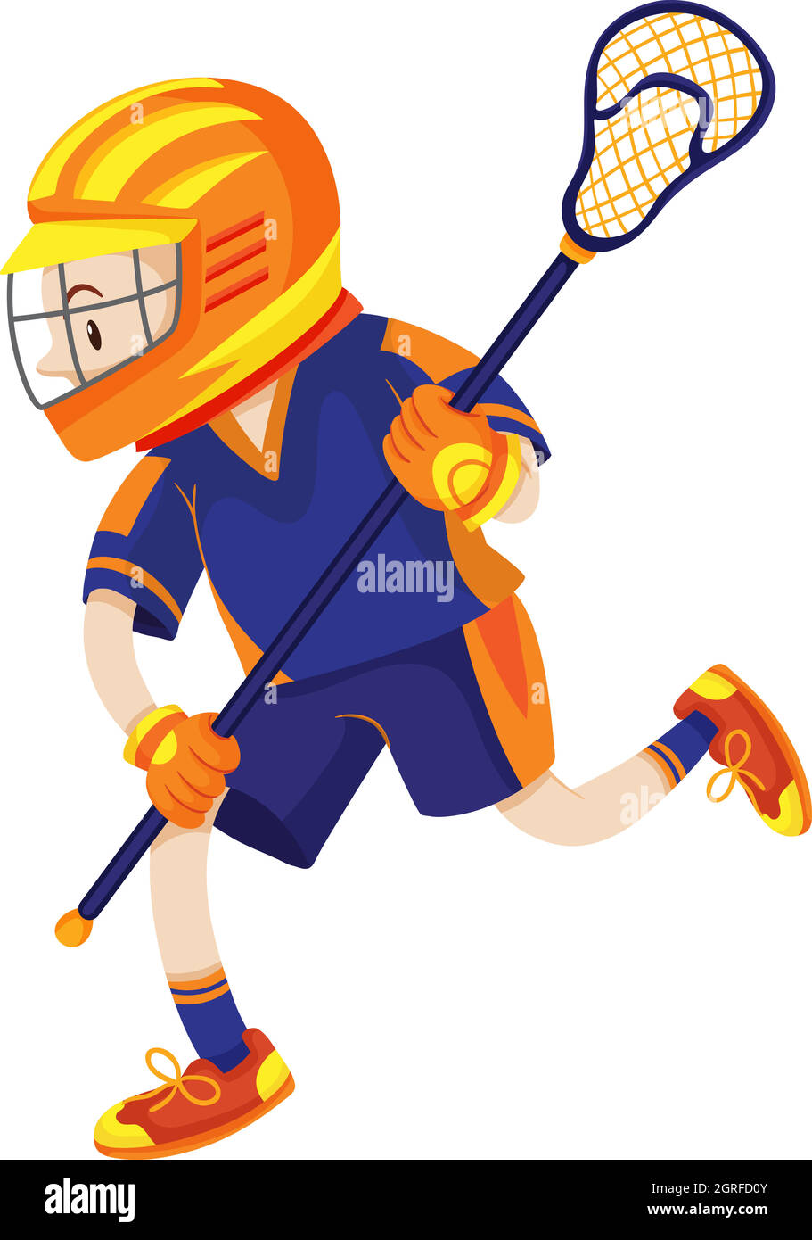 Lacrosse player with net stick Stock Vector Image & Art Alamy