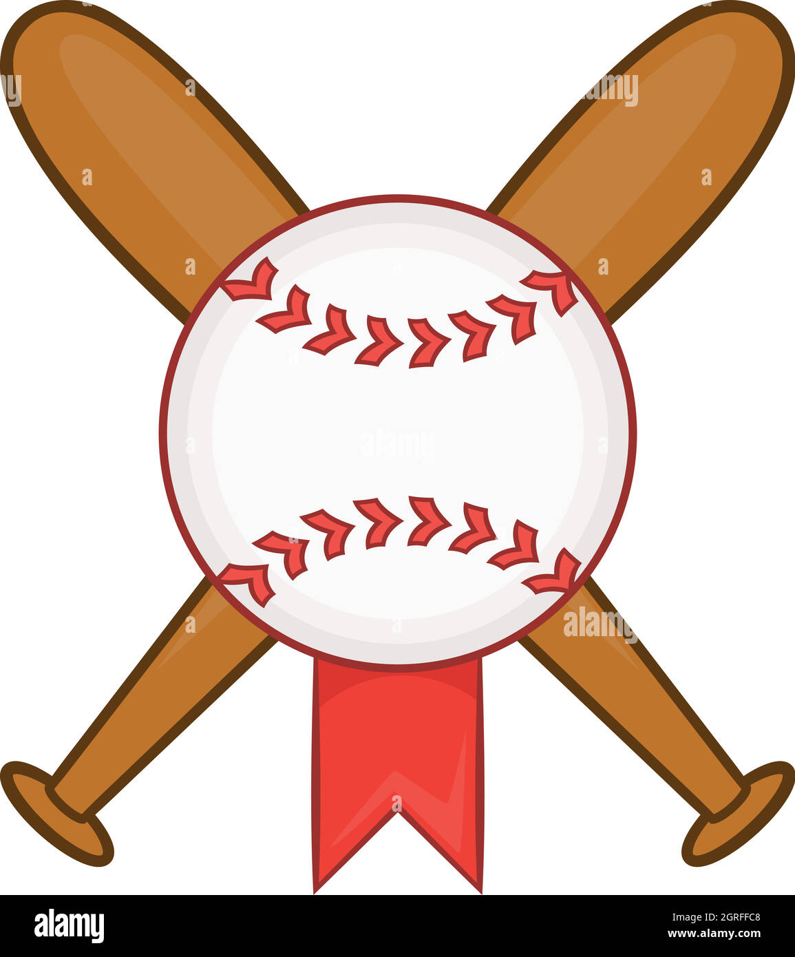 Baseball with bats icon, cartoon style Stock Vector