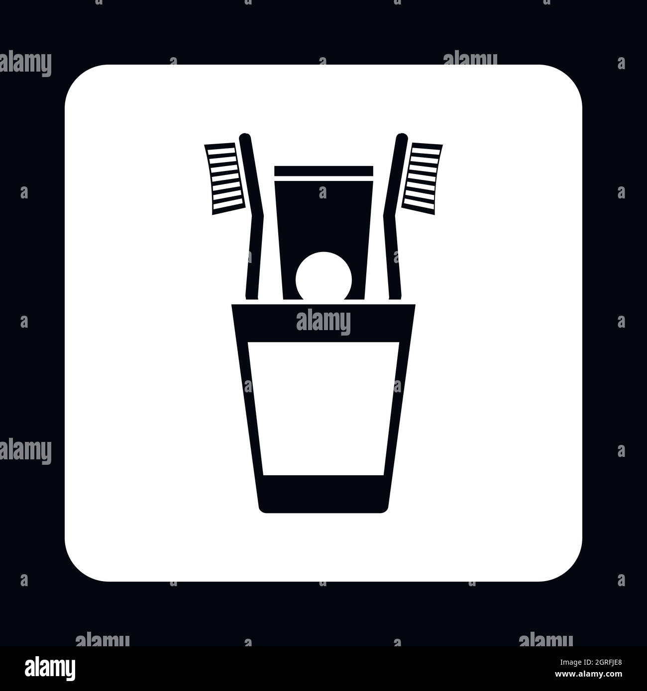 Toothbrush and toothpaste in cup Stock Vector Images - Alamy