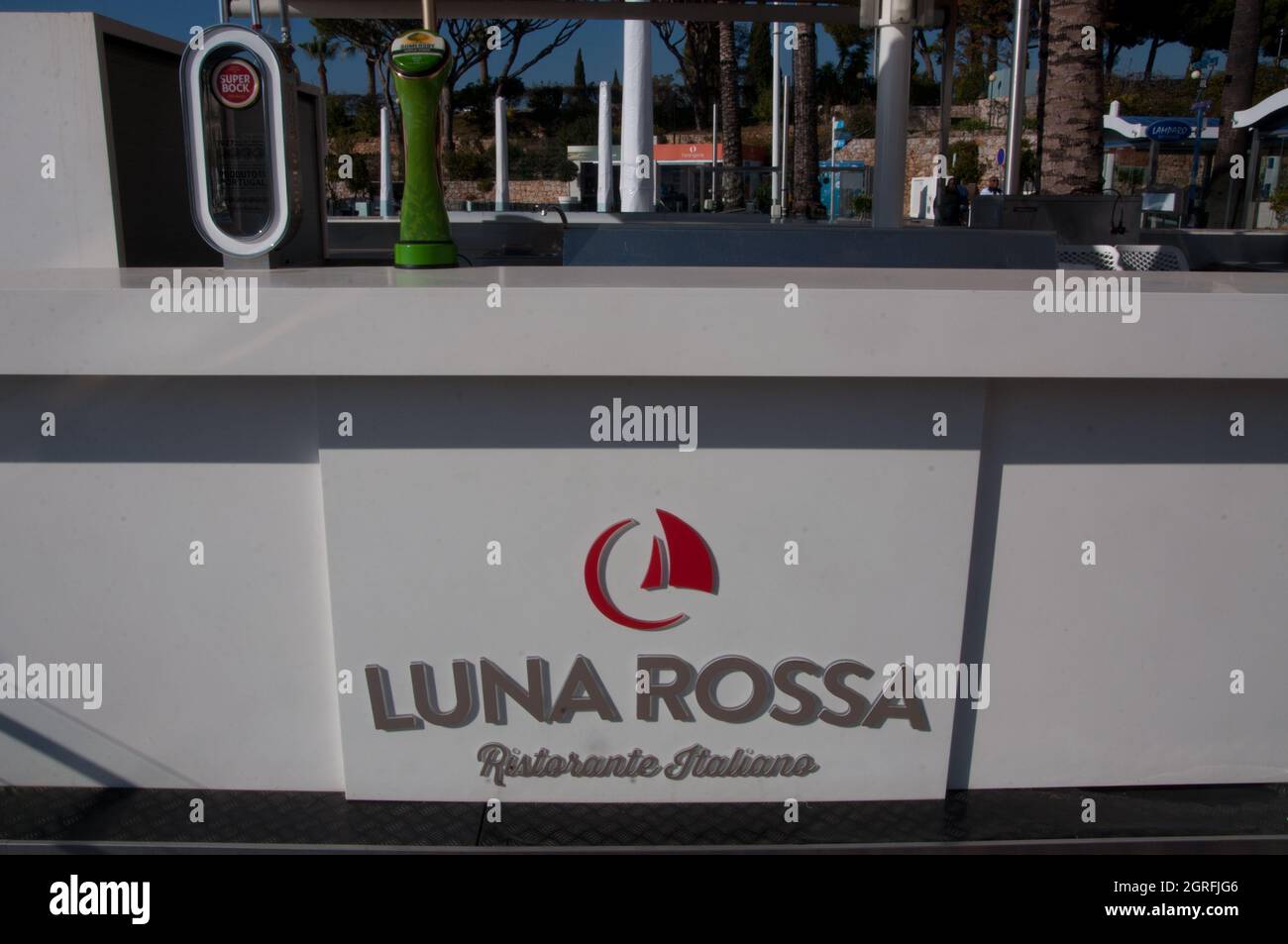 Bar Of Italian Restaurant Luna Rossa Vilamoura Marina Vilamoura Algarve Portugal Stock Photo Alamy
